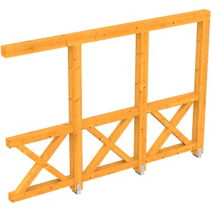 Skan Holz Seitenwand Andreaskreuz, 305x210 cm, Fichte Eiche hell, Zubehör für Terrassenüberdachungen.