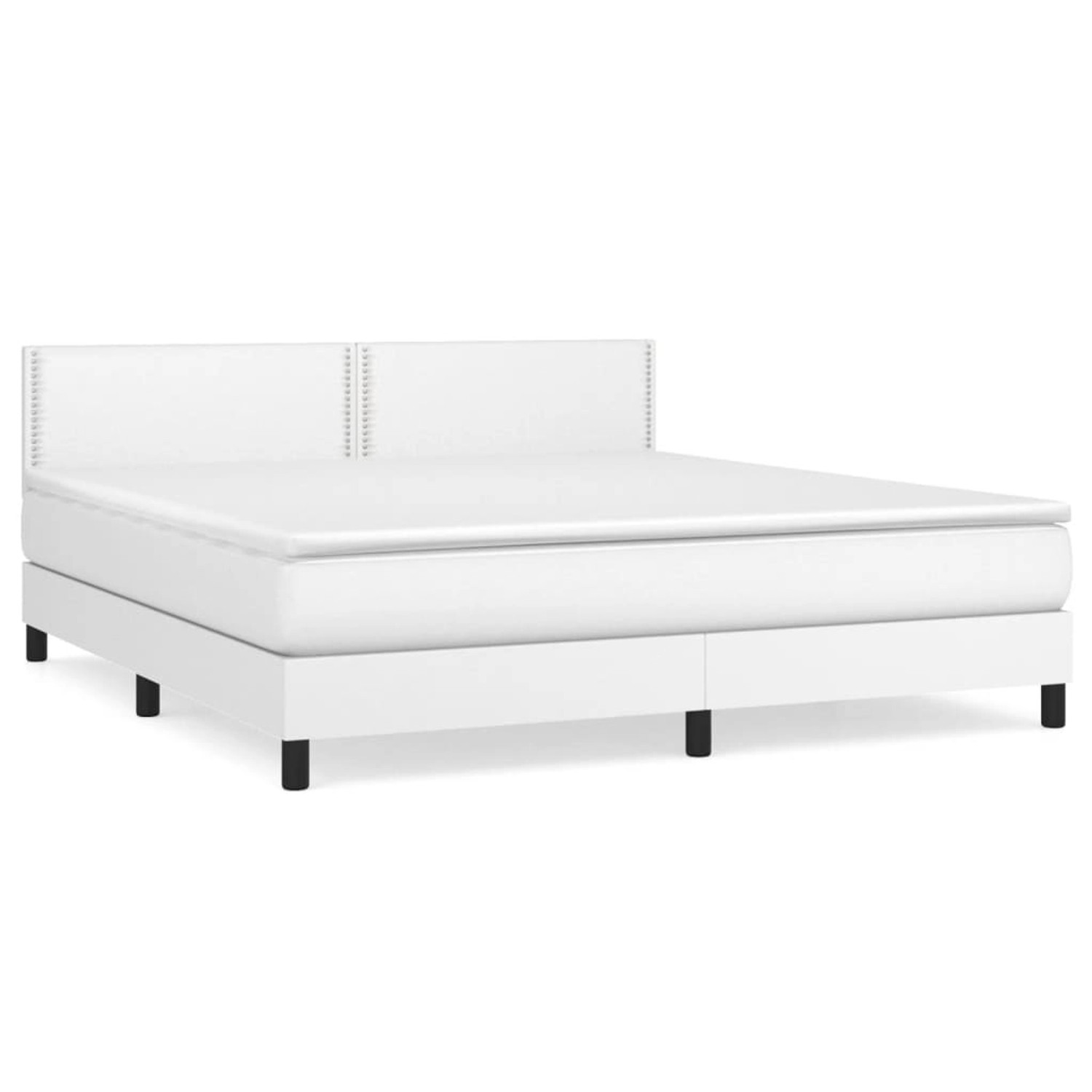 vidaXL Boxspringbett mit Matratze Weiß 180x200 cm Kunstleder 3141078 günstig online kaufen