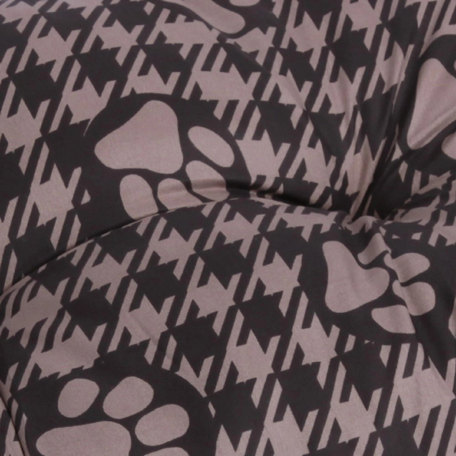 Bestlivings Hundekissen, 60x80cm, braun mit Pfotenmuster. Hundekorb für entspannten Schlaf.