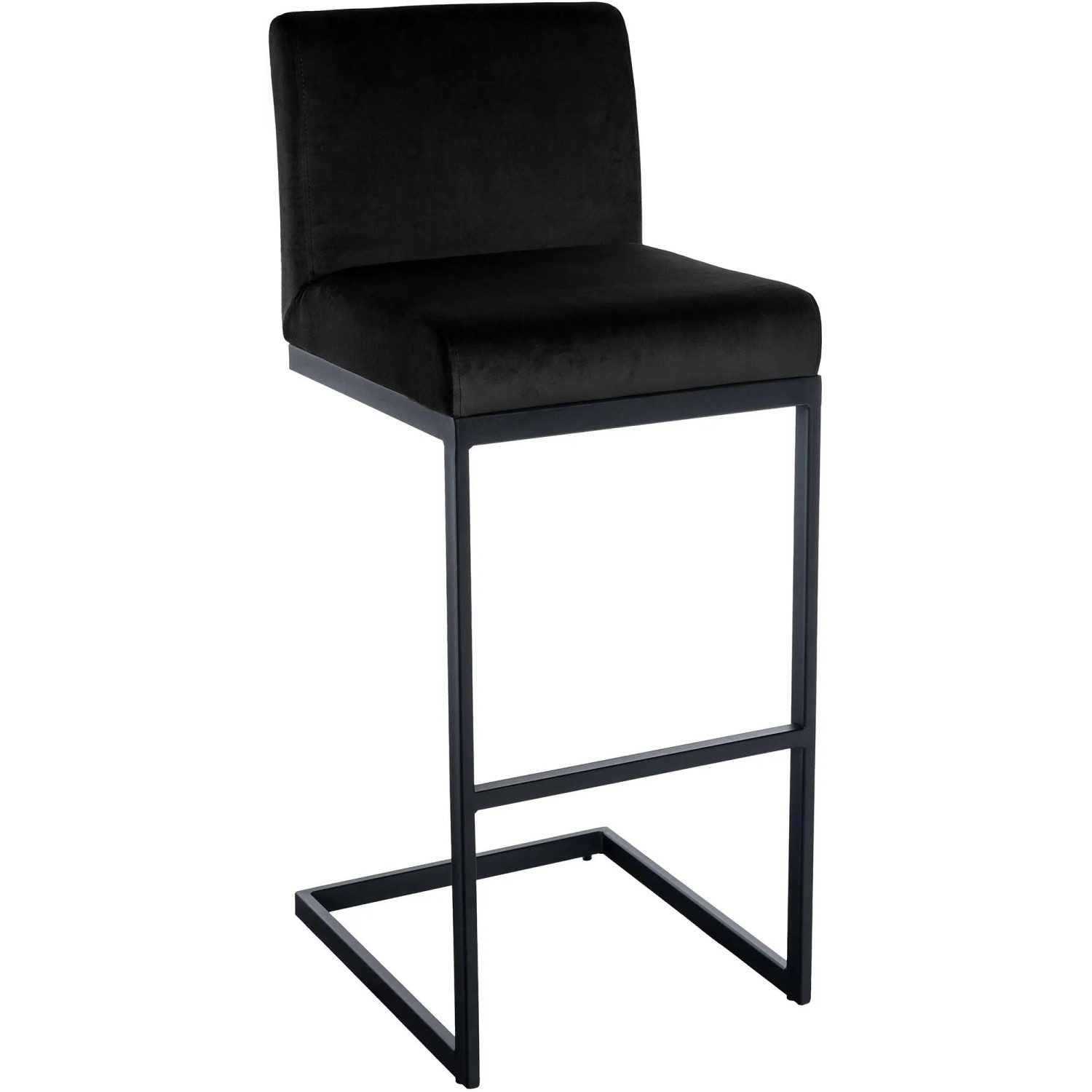 DELUKE Barhocker GANOR Samt Schwarz 43x53x104cm Barstuhl Mit Lehne Tresenhocker Tresenstuhl