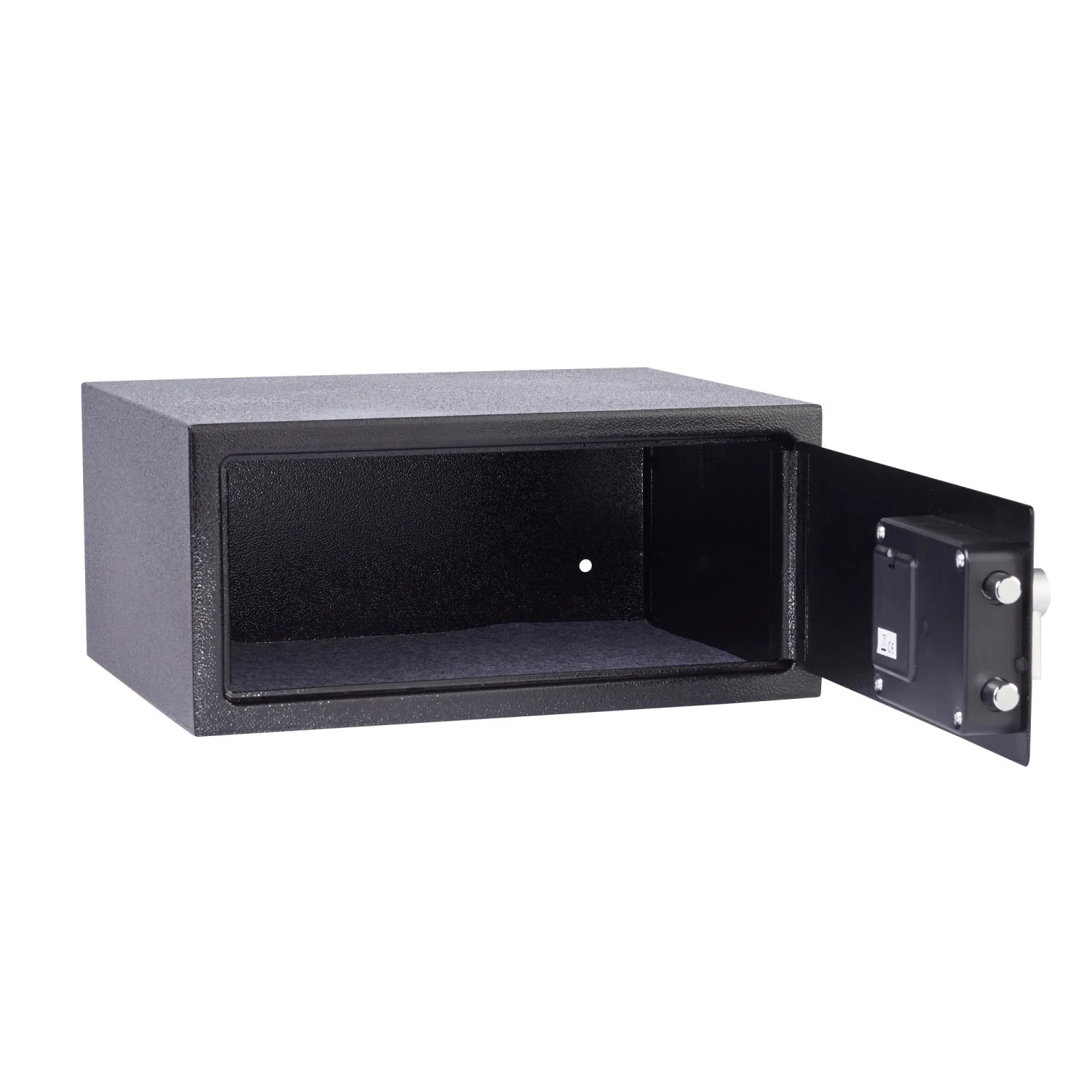 Offener, schwarzer Yale Tresor Value Safe Laptop Code 24 l mit digitalem Schloss.