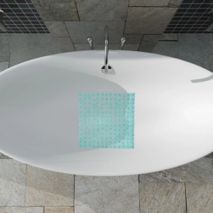 Relaxdays Duschmatte Quadratisch PVC Blau Rutschfest 53 cm x 53 cm 640 g