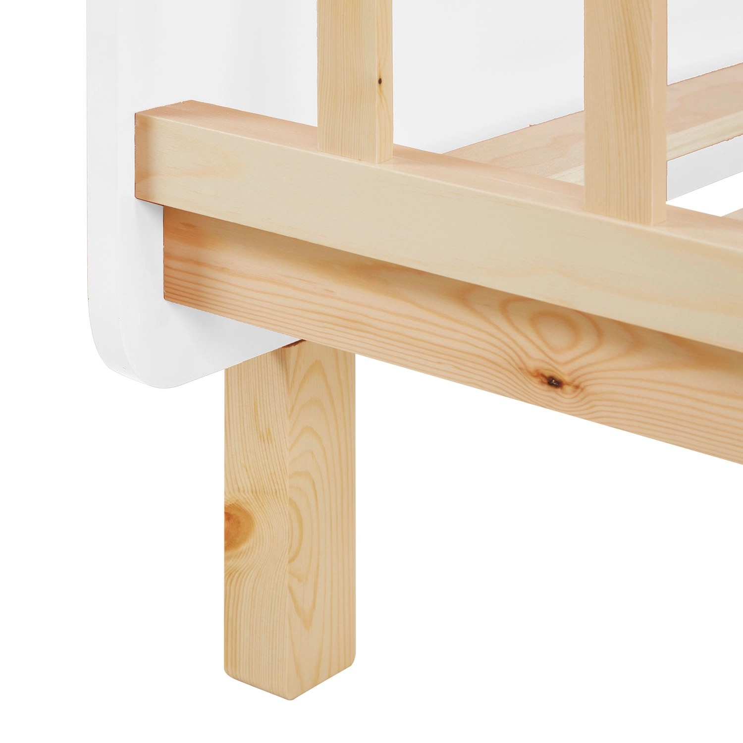 Homestyle4u Kinderbett 90x200 mit Raufallschutz Lattenrost Weiß 2604_7