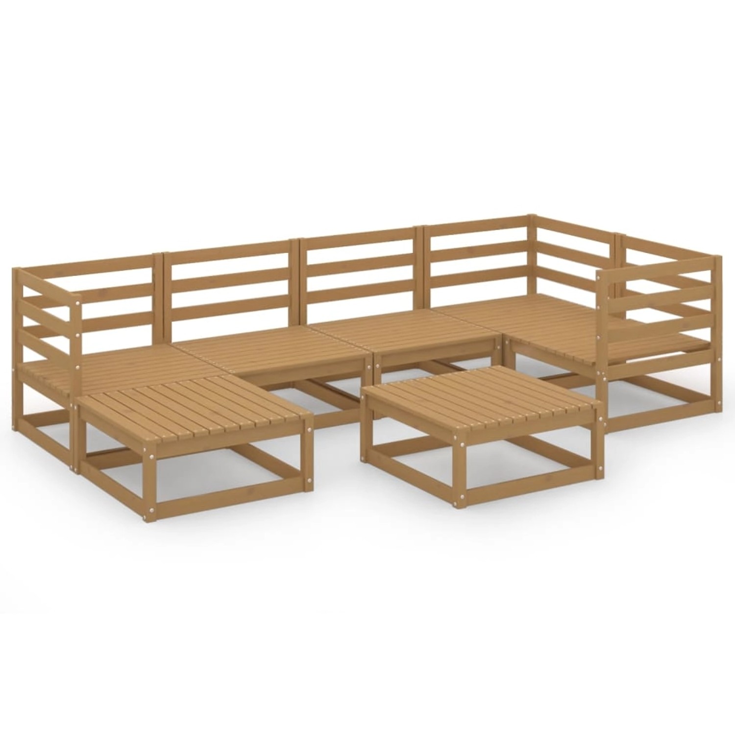 vidaXL 7-tlg Garten-Lounge-Set Honigbraun Massivholz Kiefer Modell 4 günstig online kaufen