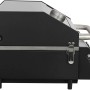 EL Fuego Jesolo Gasgrill, schwarz-silber, Seitenansicht mit Thermometer und Edelstahlgriffen.