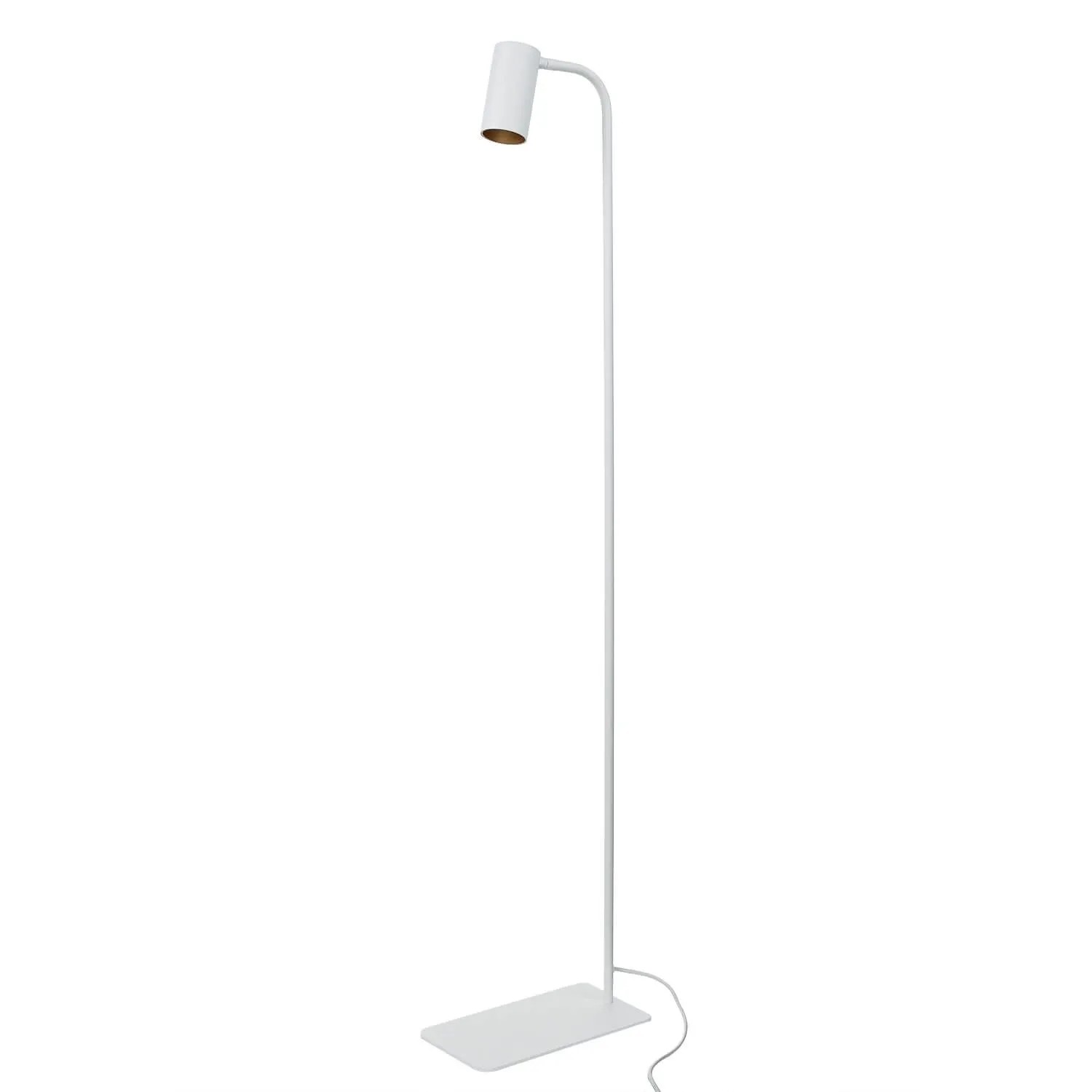 Licht-Erlebnisse Stehleuchte Klein 126 cm Weiß Gold Schwenkbar GU10 Metall
