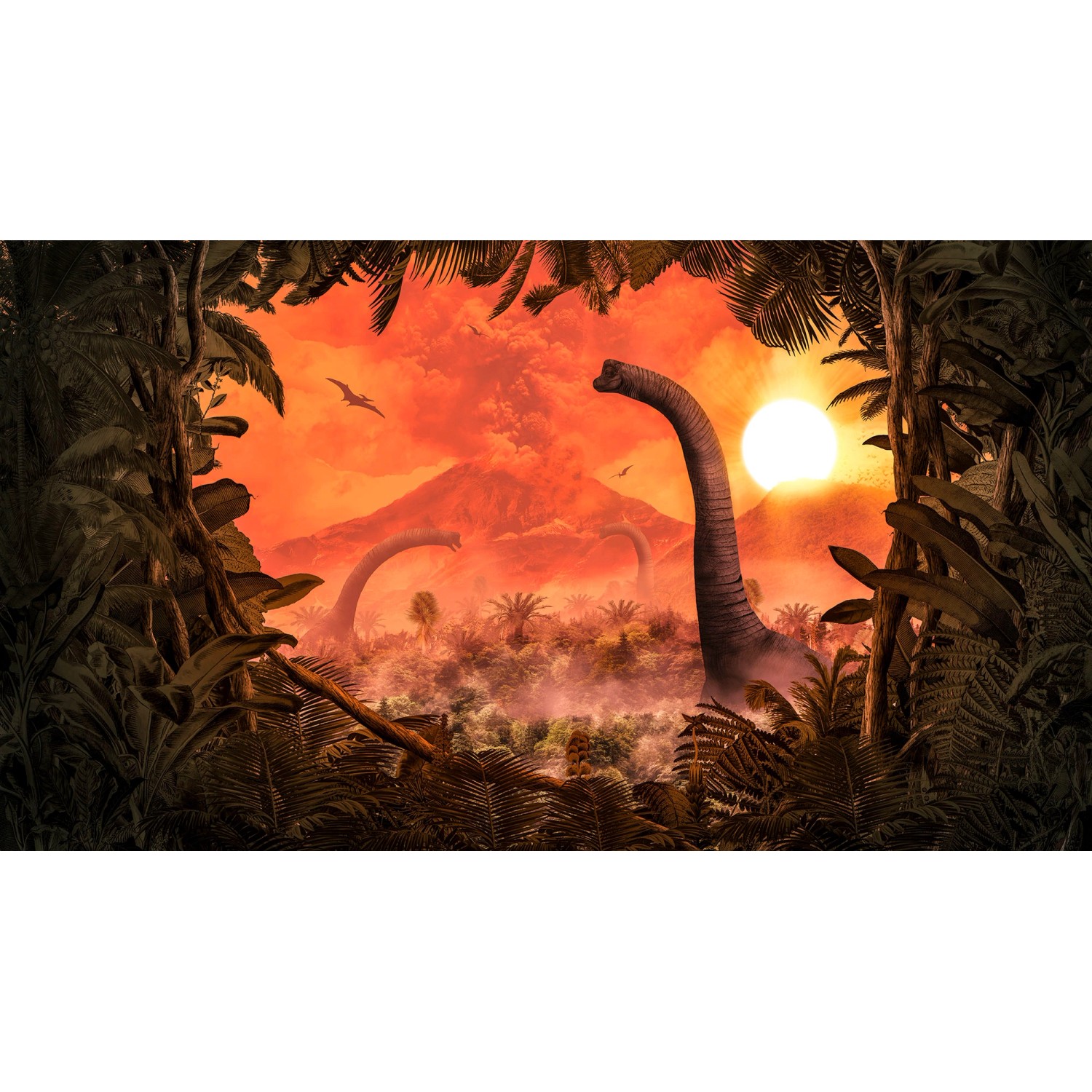 Komar Vliesfototapete Brachiosaurus Panorama 500 cm x 280 cm