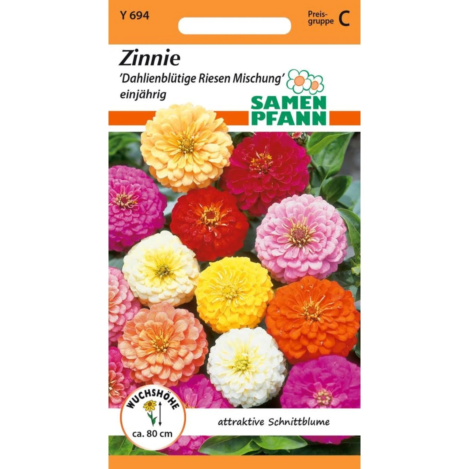 SAMEN PFANN Zinnie Dahlienblütige Riesen Mischung