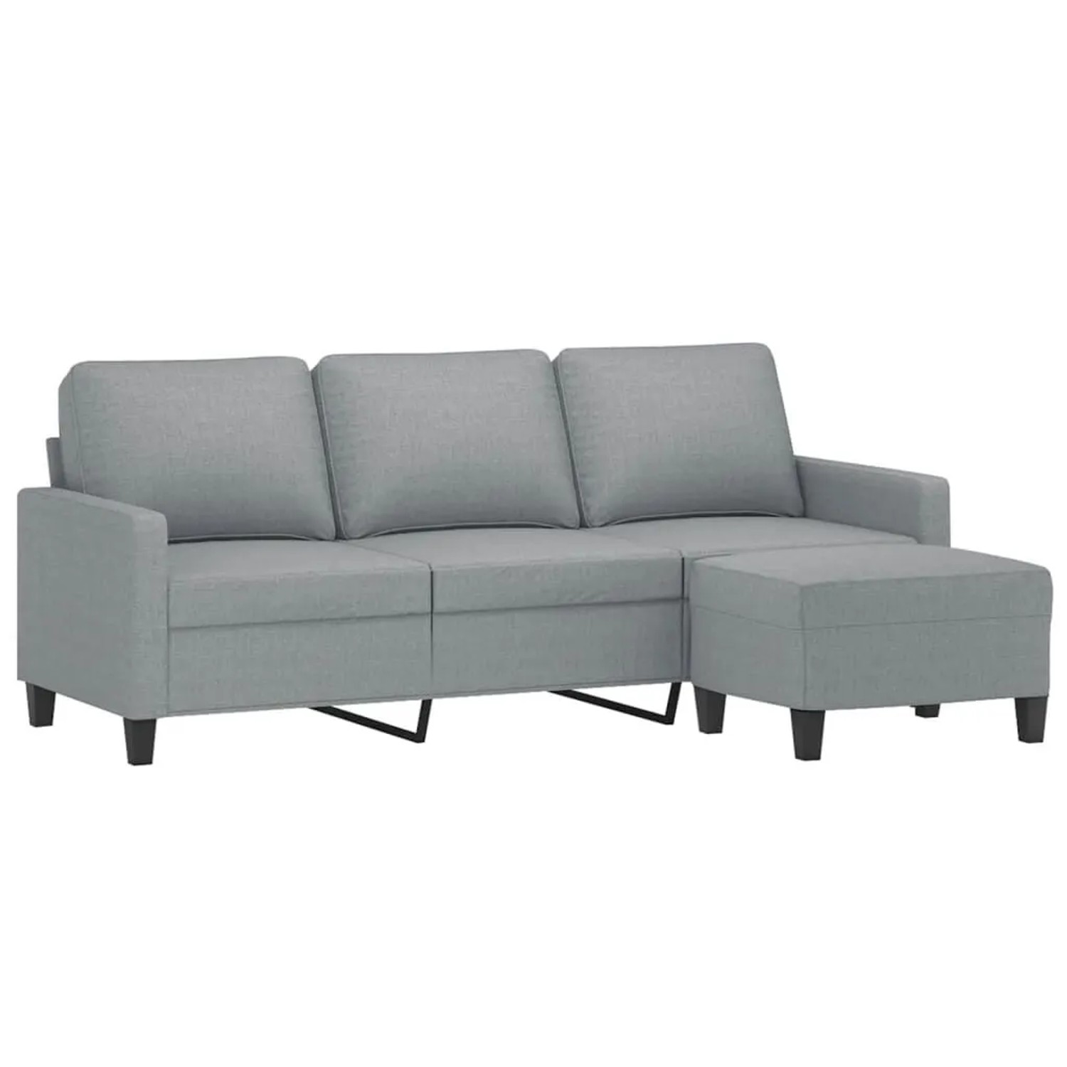 vidaXL 3-Sitzer-Sofa mit Hocker Hellgrau 180 cm Stoff 3201037 günstig online kaufen