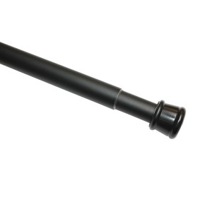 Schwarze Gardinia Spannstange, ausziehbar von 60 bis 100 cm, für Fensterdekoration.