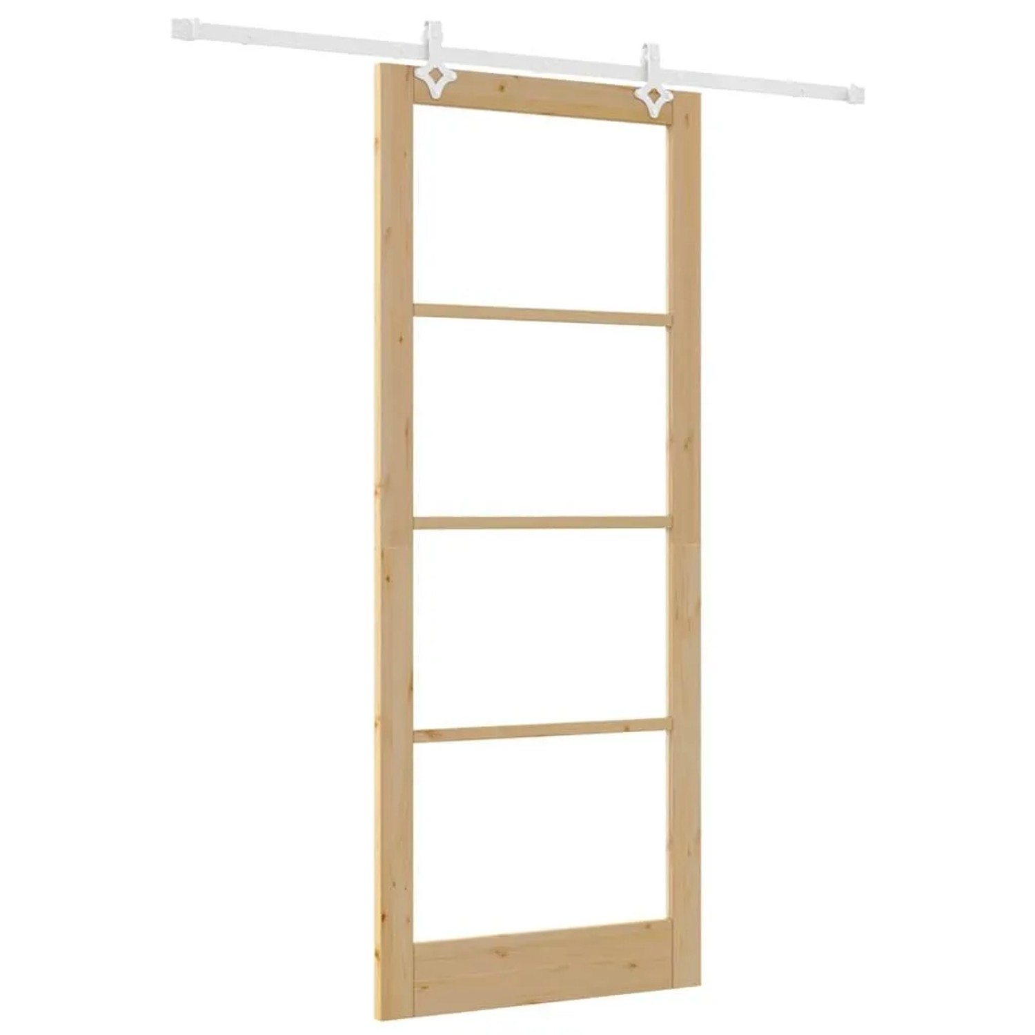 vidaXL Schiebetür Natur 93 x 232 cm Massivholz Kiefer und Glas 3332263