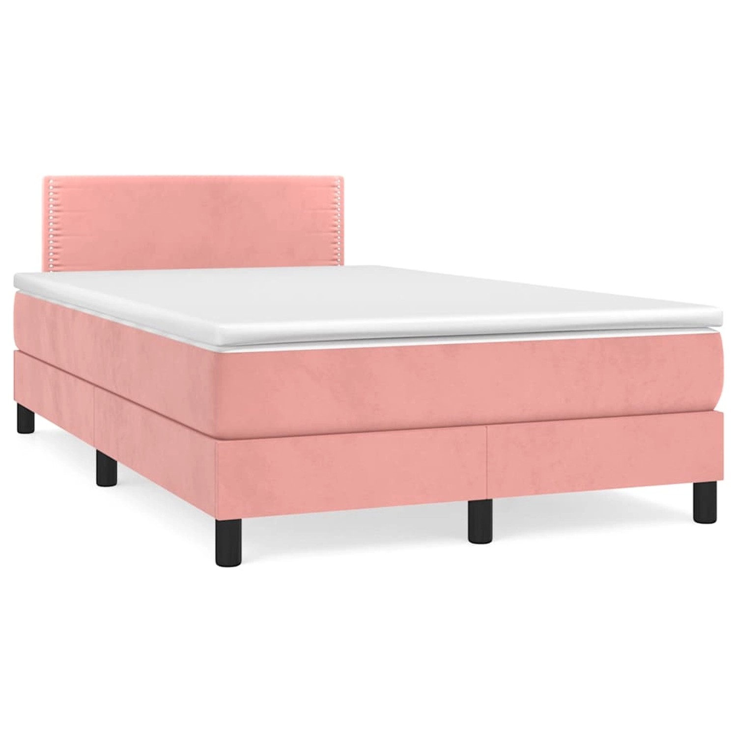 vidaXL Boxspringbett mit Matratze & LED Rosa 120x190 cm Samt 3270152 günstig online kaufen