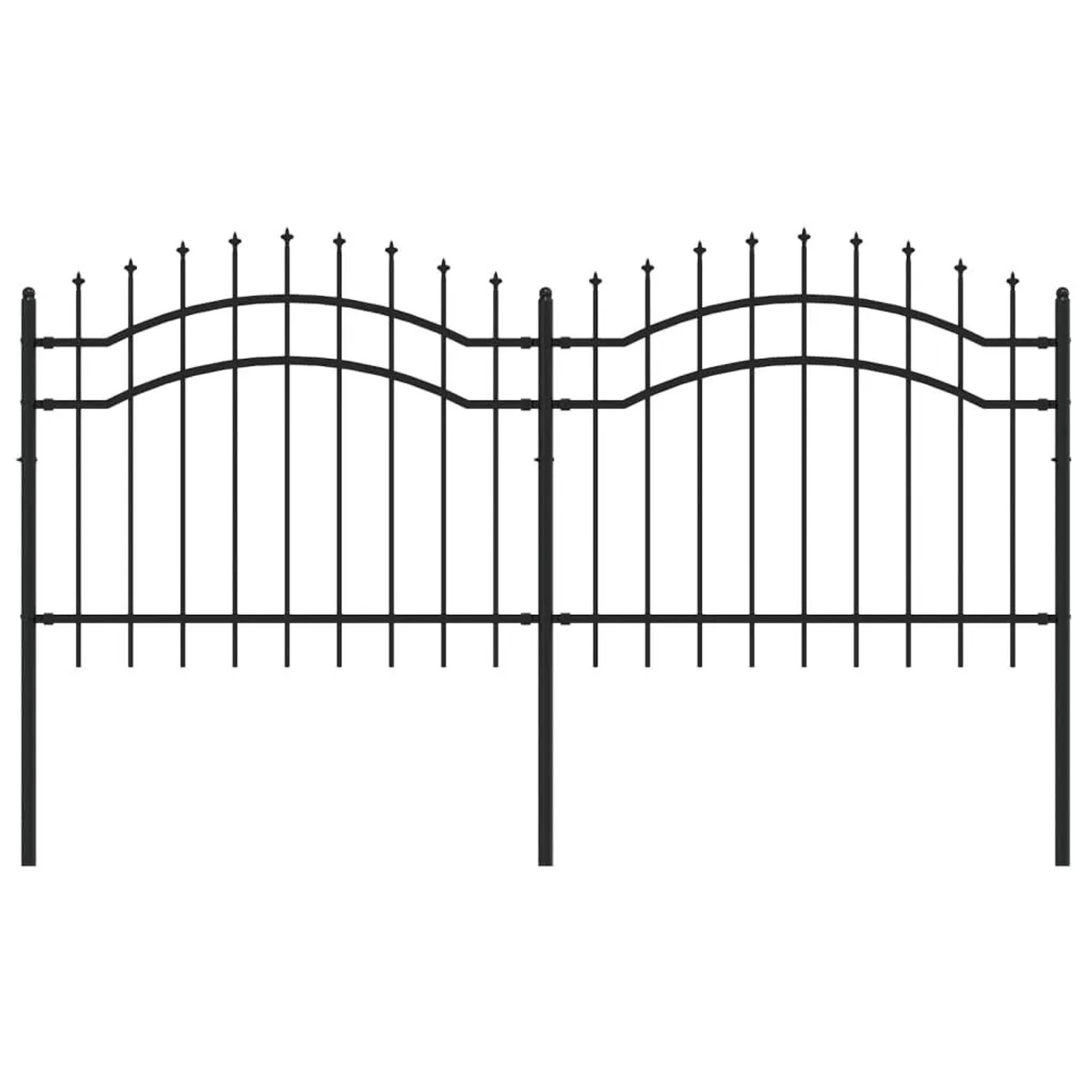 vidaXL Gartenzaun mit Speerspitze Schwarz 239 x 100 cm Pulverbeschichteter günstig online kaufen