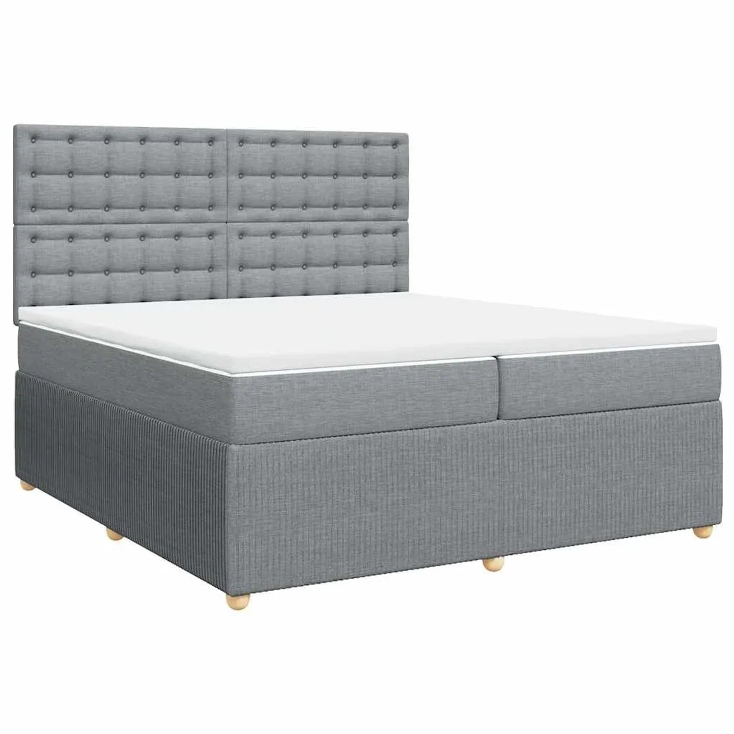vidaXL Boxspringbett mit Matratze Hellgrau 200x200 cm Stoff 3292177 günstig online kaufen