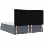 vidaXL Bett mit LED-Lichtleisten Dunkelgrau 200 x 200 cm Samt 3372888_14