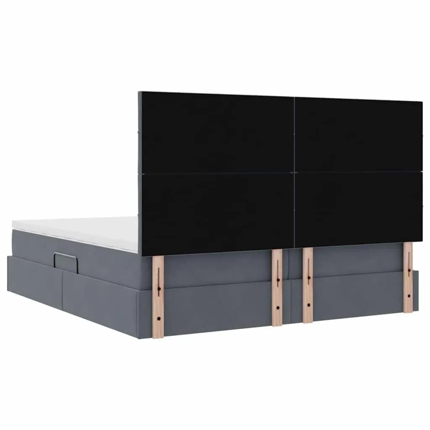vidaXL Bett mit LED-Lichtleisten Dunkelgrau 200 x 200 cm Samt 3372888_14