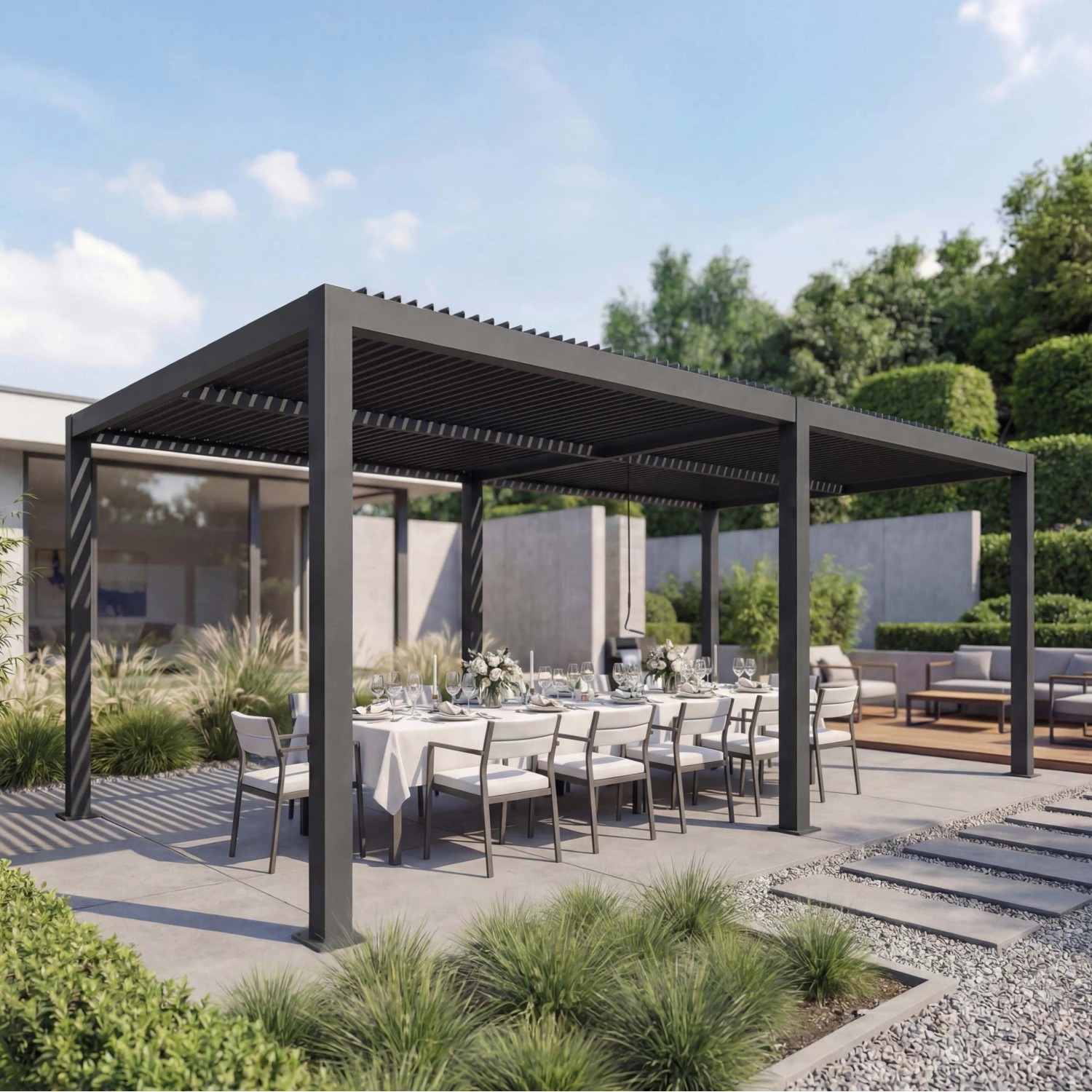 MCW Pergola L46 Anthrazit 11cm-Alu-Gestell 3x6m