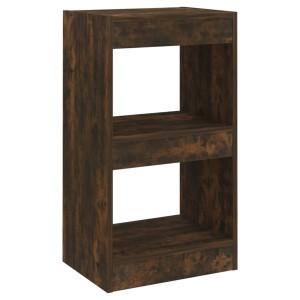 VidaXL Bücherregal/Raumteiler in Räuchereiche, 72cm hoch, mit 2 Fächern.