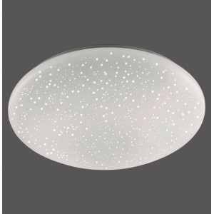 Weiße LED-Deckenleuchte Skyler mit Sternenhimmel-Optik, Ø 39 cm.