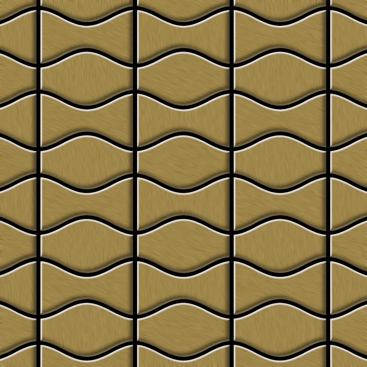 ALLOY Mosaik Fliese Massiv Metall Titan Gebürstet Gold 1,6mm Kismet & Karma günstig online kaufen