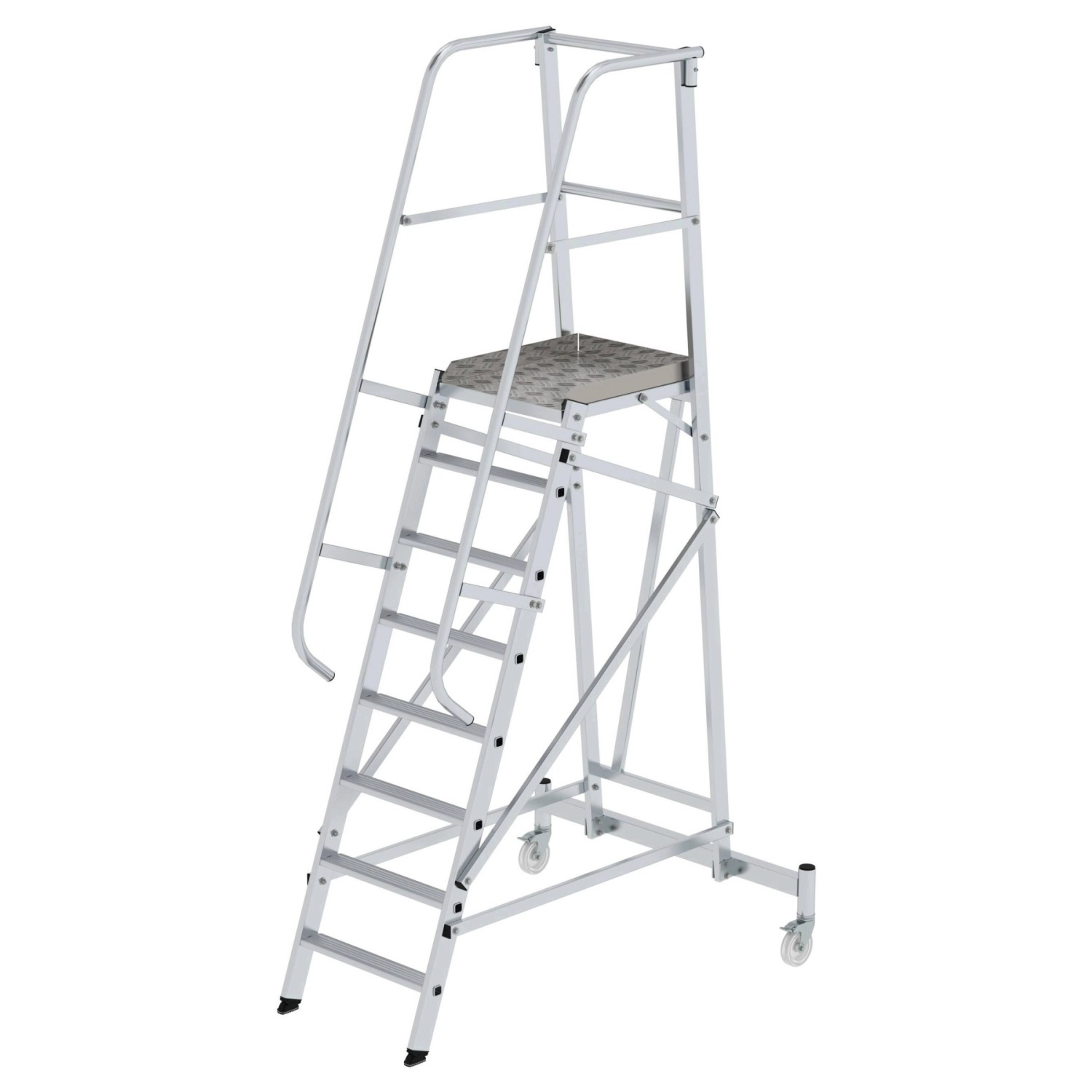 MUNK Plattformleiter Fahrbar 8 Stufen