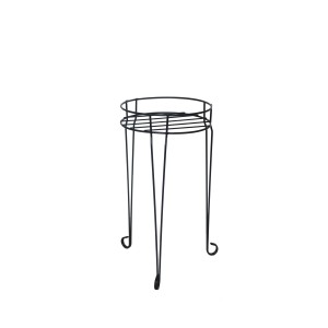 Schwarzer Blumenhalter Tisch aus Metall, 51x26 cm, für Garten und Balkon.