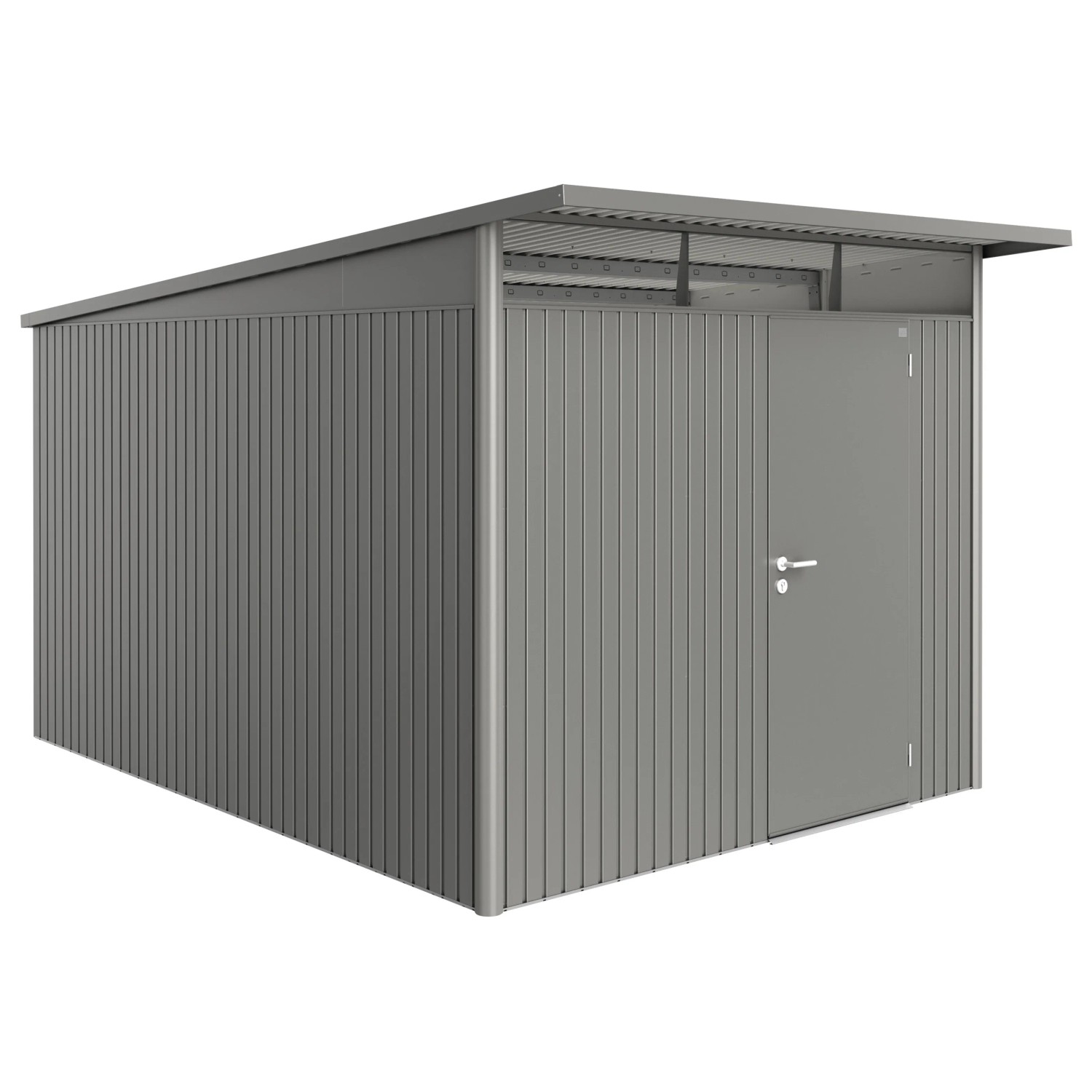 Biohort Gerätehaus AvantGarde Quarzgrau-Metallic A8 260 x 380 cm mit Einzeltür