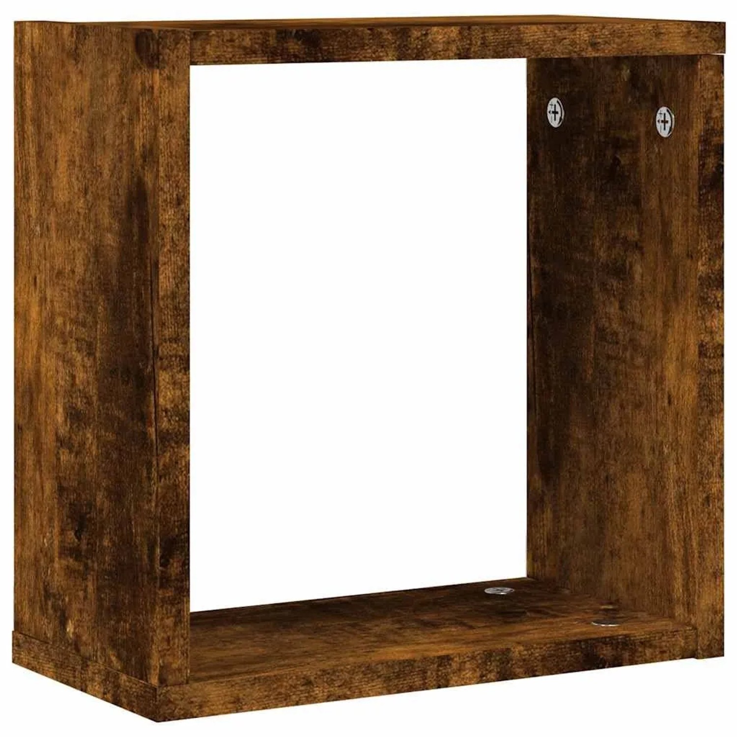 Würfelregal in Räuchereiche Optik, 30x15x30 cm, zur Wandmontage geeignet.