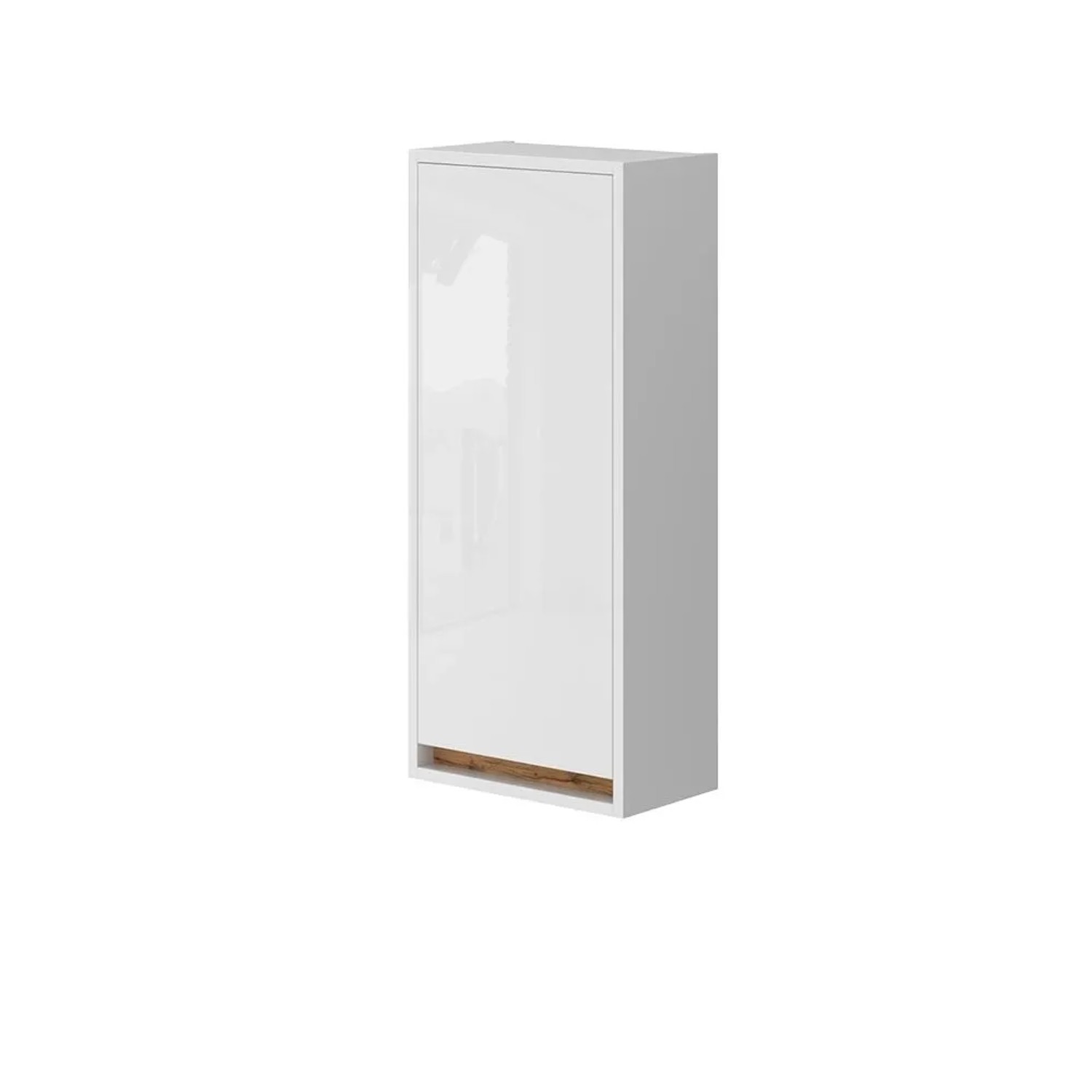 Vicco Badschrank Detmold Weiß Hochglanz Goldkraft Eiche 82 x 35 mit Tür