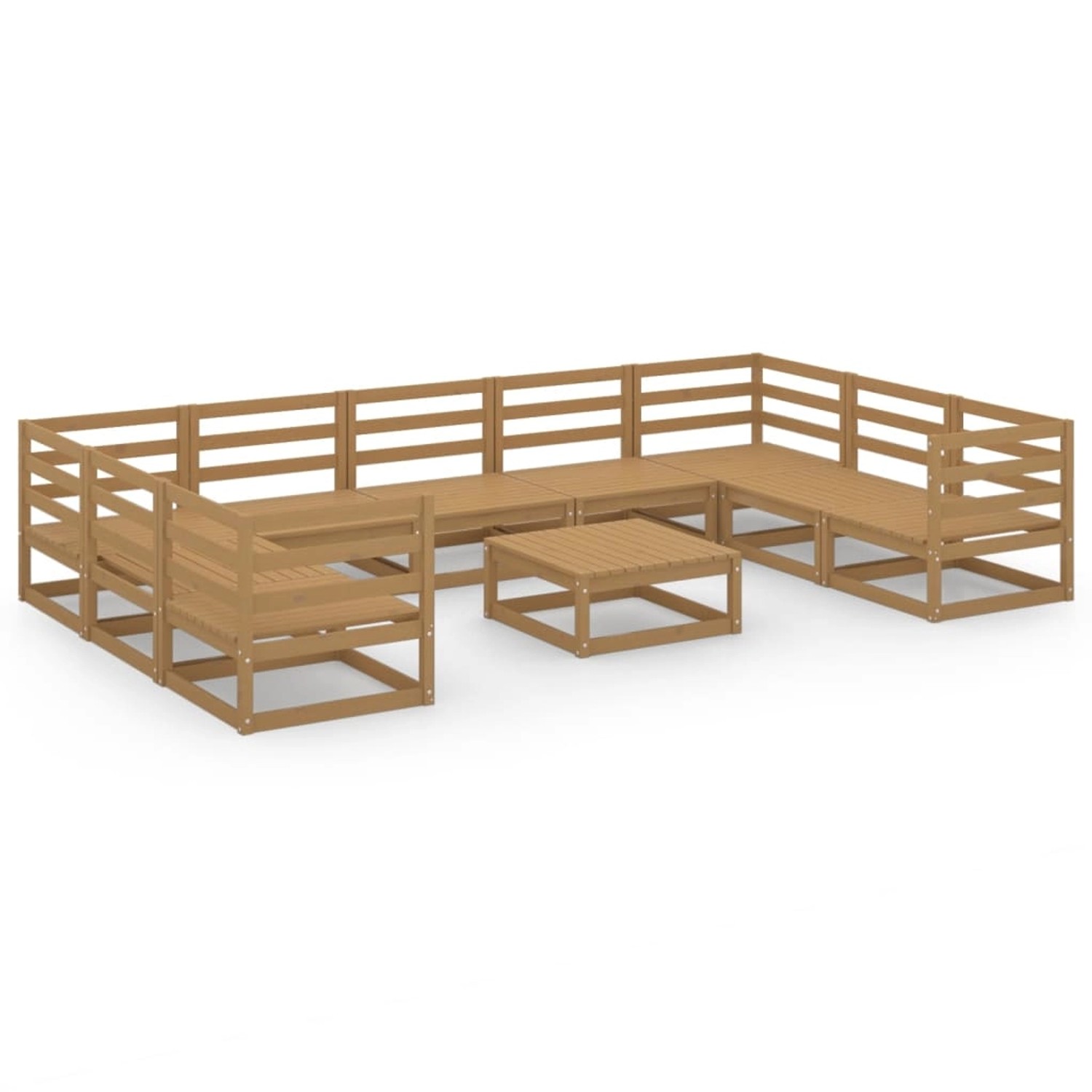 vidaXL 10-tlg Garten-Lounge-Set Massivholz Kiefer Modell 36 günstig online kaufen