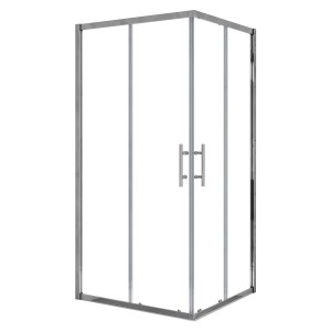 AICA Duschkabine Eckeinstieg 80x80cm mit Schiebetür aus 6mm ESG Glas.