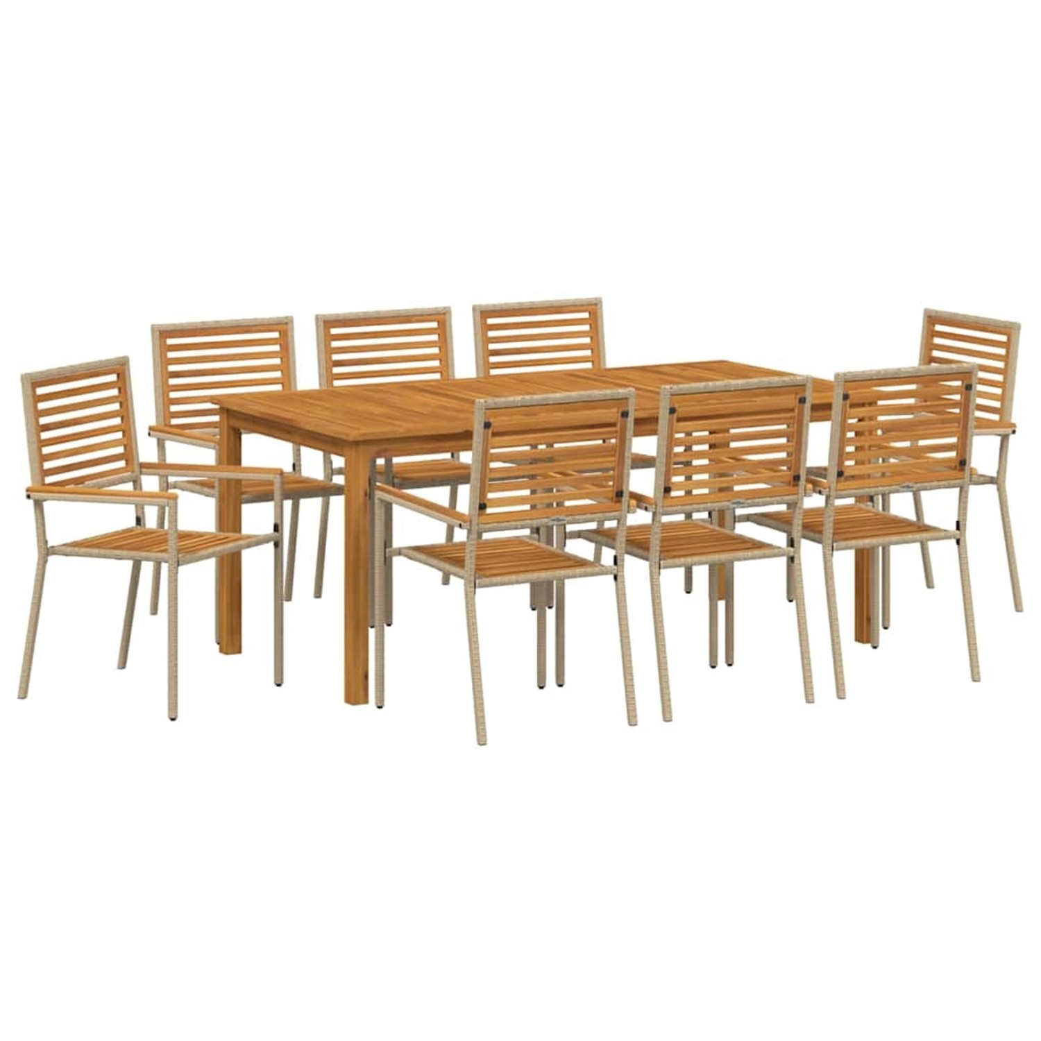 vidaXL Garten Essgruppe 9-Tlg Beige Poly Rattan 3365546 günstig online kaufen