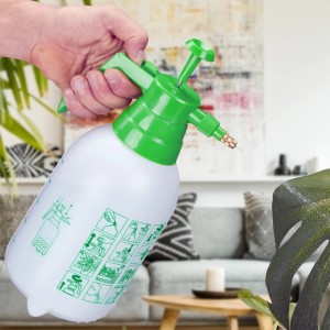 Relaxdays Pumpsprühflasche Kunststoff Grün Weiß Messingdüse 31 x 17 x 12,5 cm 280 g 2 l