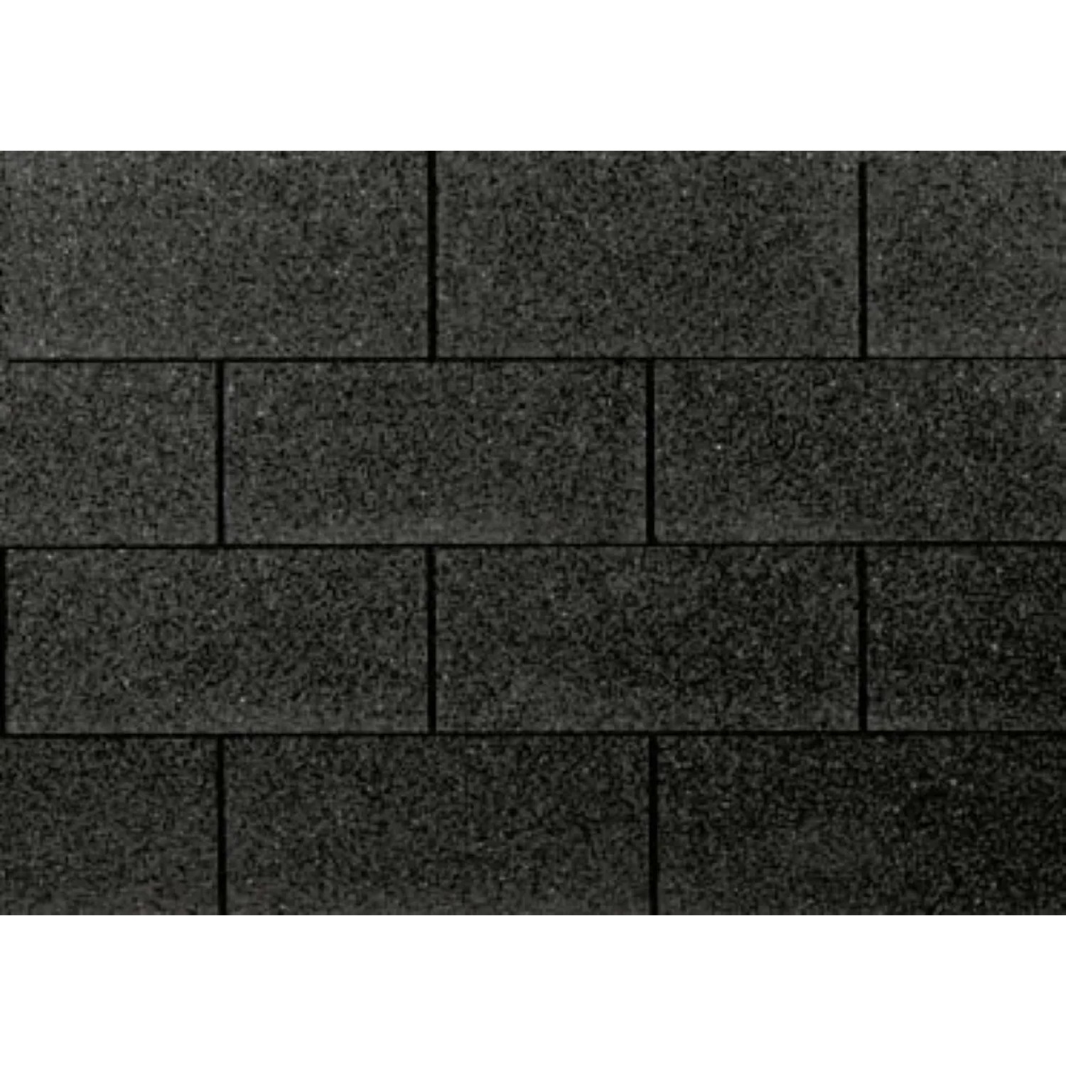 Detailaufnahme der Dacheindeckung für Alpholz Gartenhaus Valeria-28, schwarze Bitumenplatten.