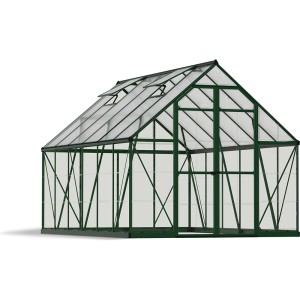 Palram Canopia Balance Gewächshaus 8x12, grüne Rahmen, klare Polycarbonat-Wände.