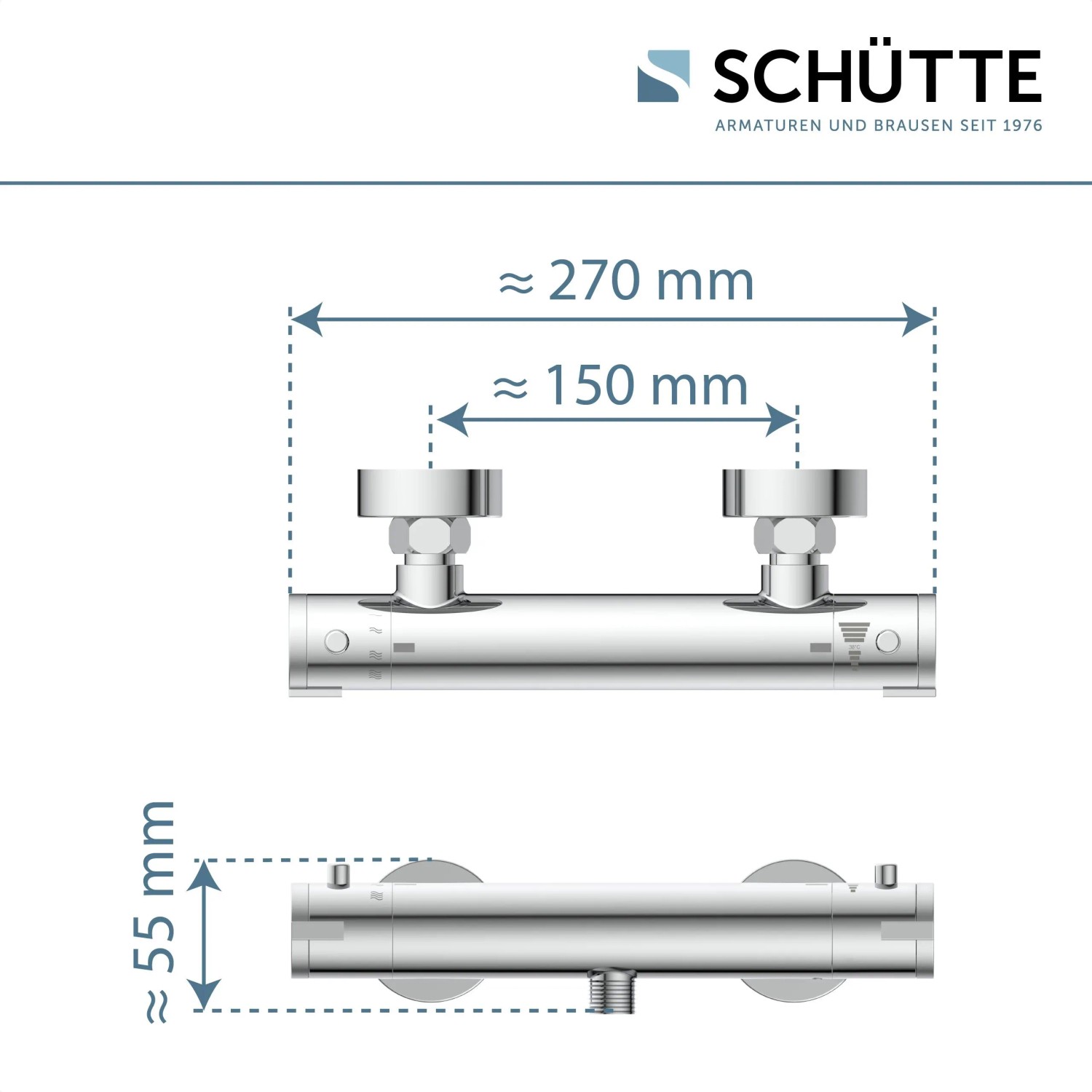 Schütte Duscharmatur »London« mt Thermostat, Mschbattere Dusche
