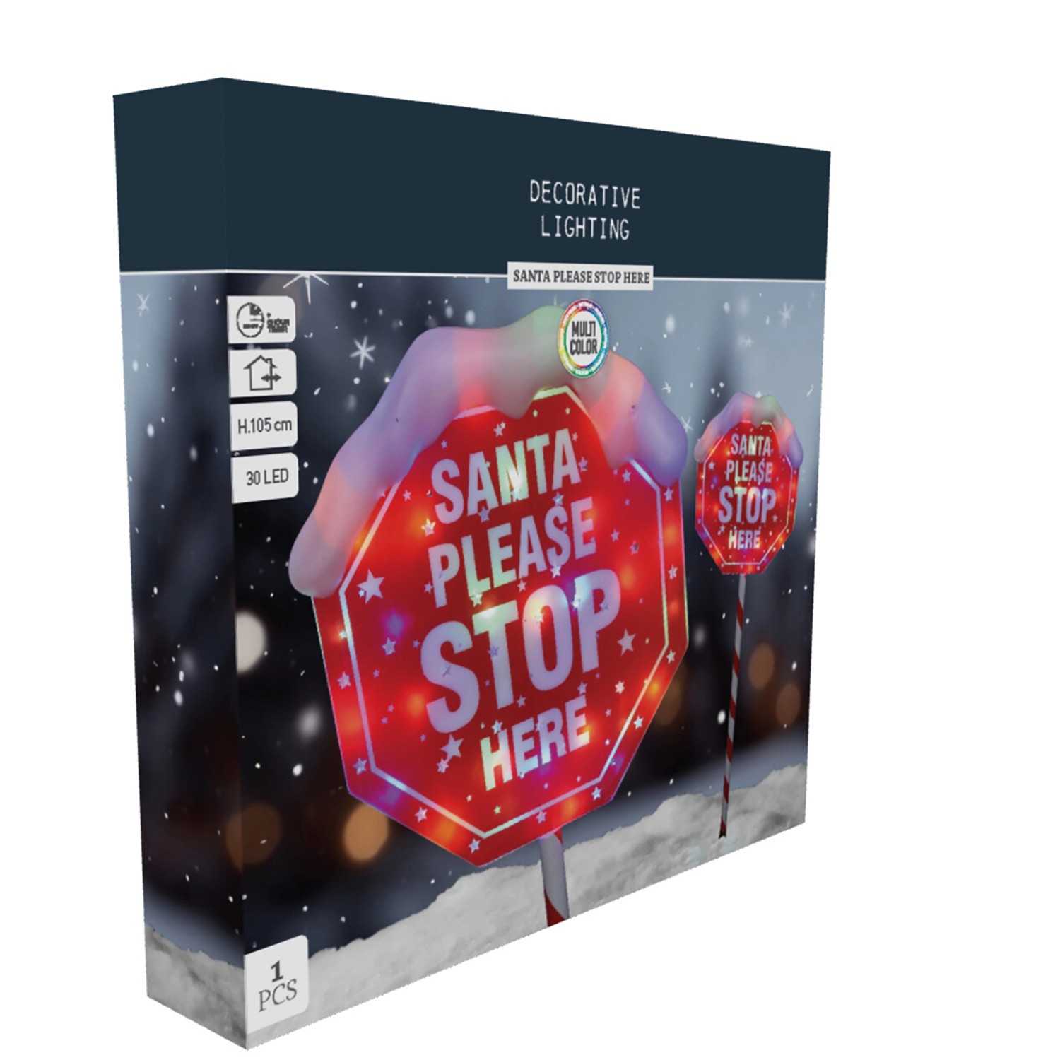 Weihnachts-Deko Bodenlampe Santa Stop Rot 105 cm günstig online kaufen