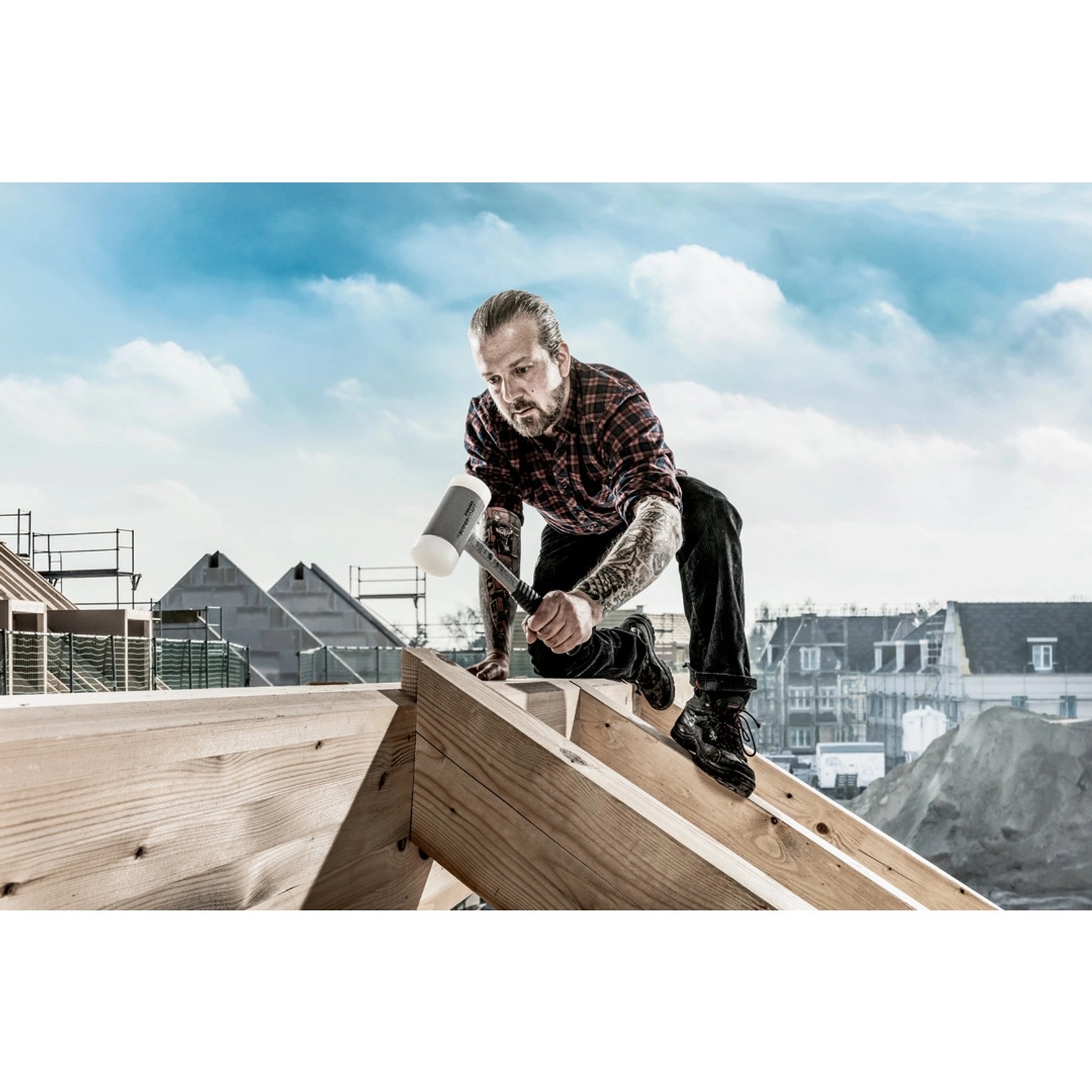 Halder Supercraft Schonhammer Ø 30 mm Rückschlagfrei mit Bruchsicherem StahlrohrStiel_7