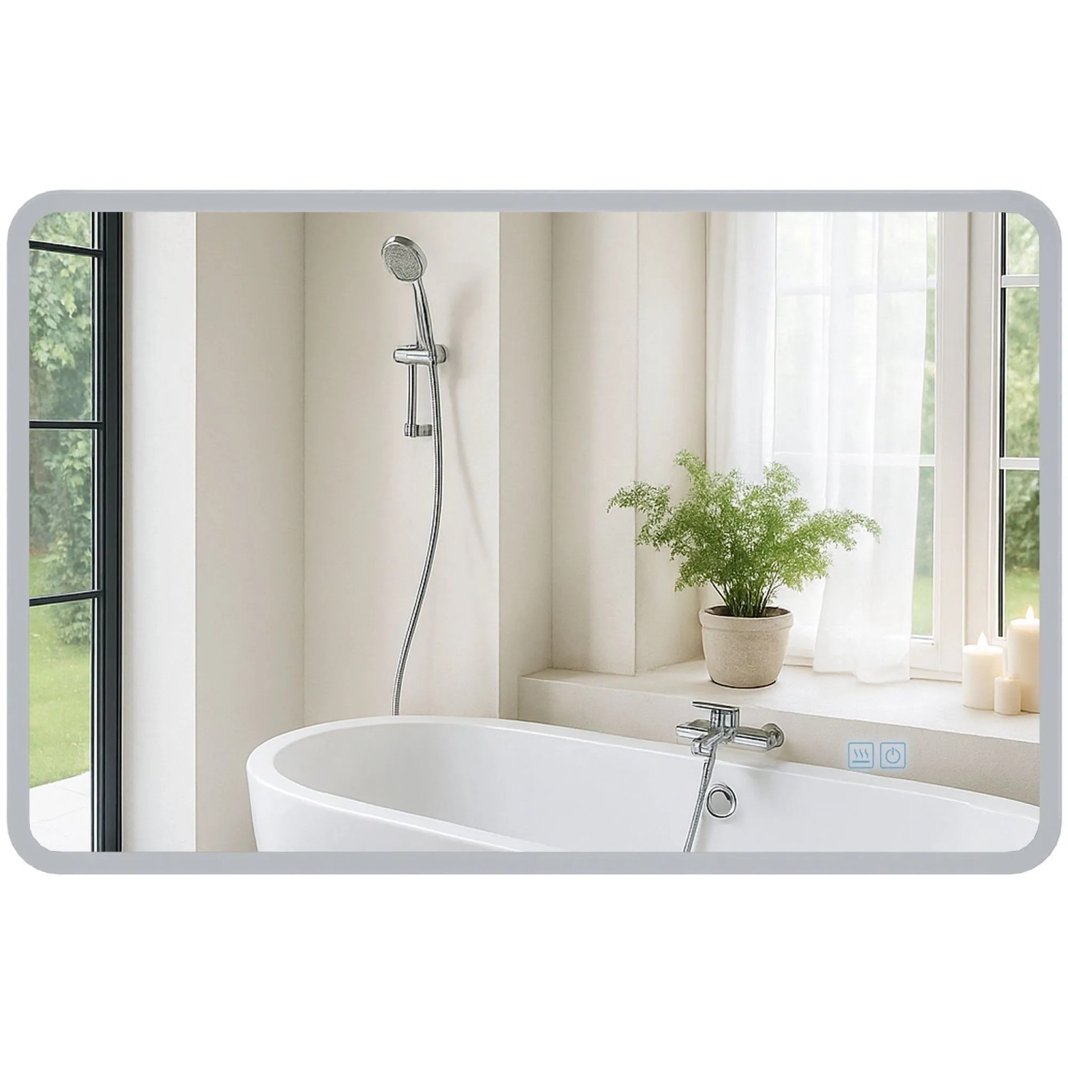DELUKE Badspiegel WIEN 70x100 Ohne Bluetooth 100x3,5x70cm Glas Klarglas Badezimmerspiegel Wandspiegel