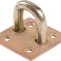 Stark verzinkte Ösenplatte 37x37x13 mm für Torverschlüsse, witterungsbeständig.