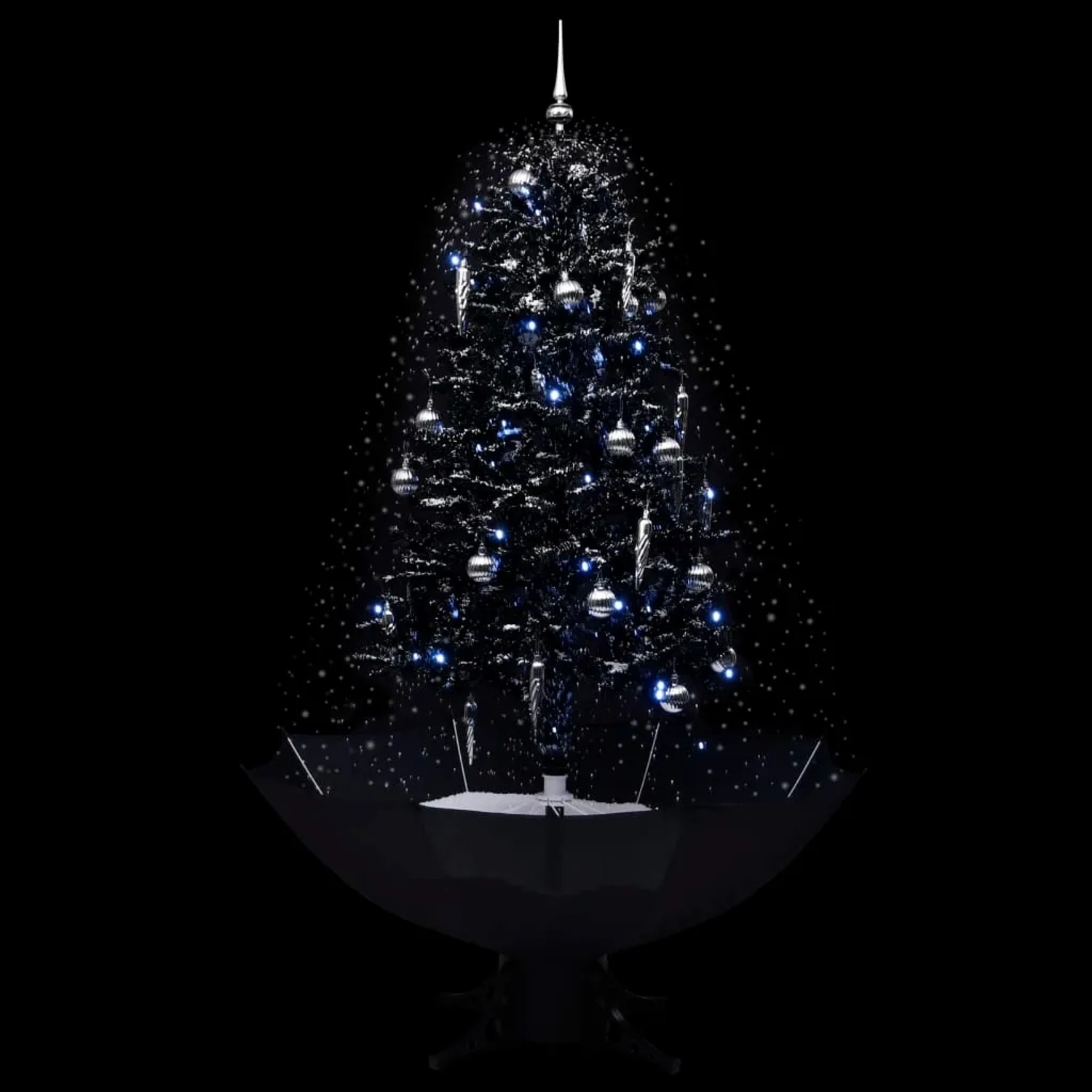 vidaXL Weihnachtsbaum mit Kunstschnee Schwarz 170 cm PVC mit Schirmfuß kaufen bei OBI