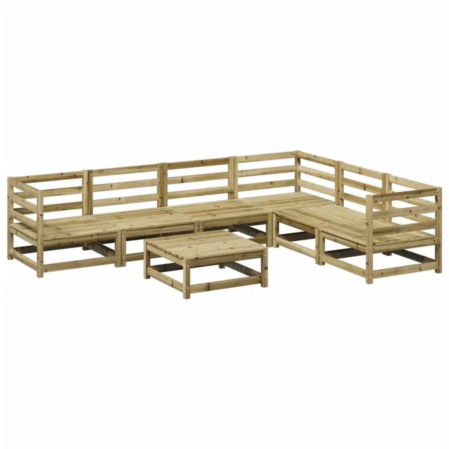vidaXL 7 Tlg Garten-Sofagarnitur Kiefernholz Imprägniert 3299466