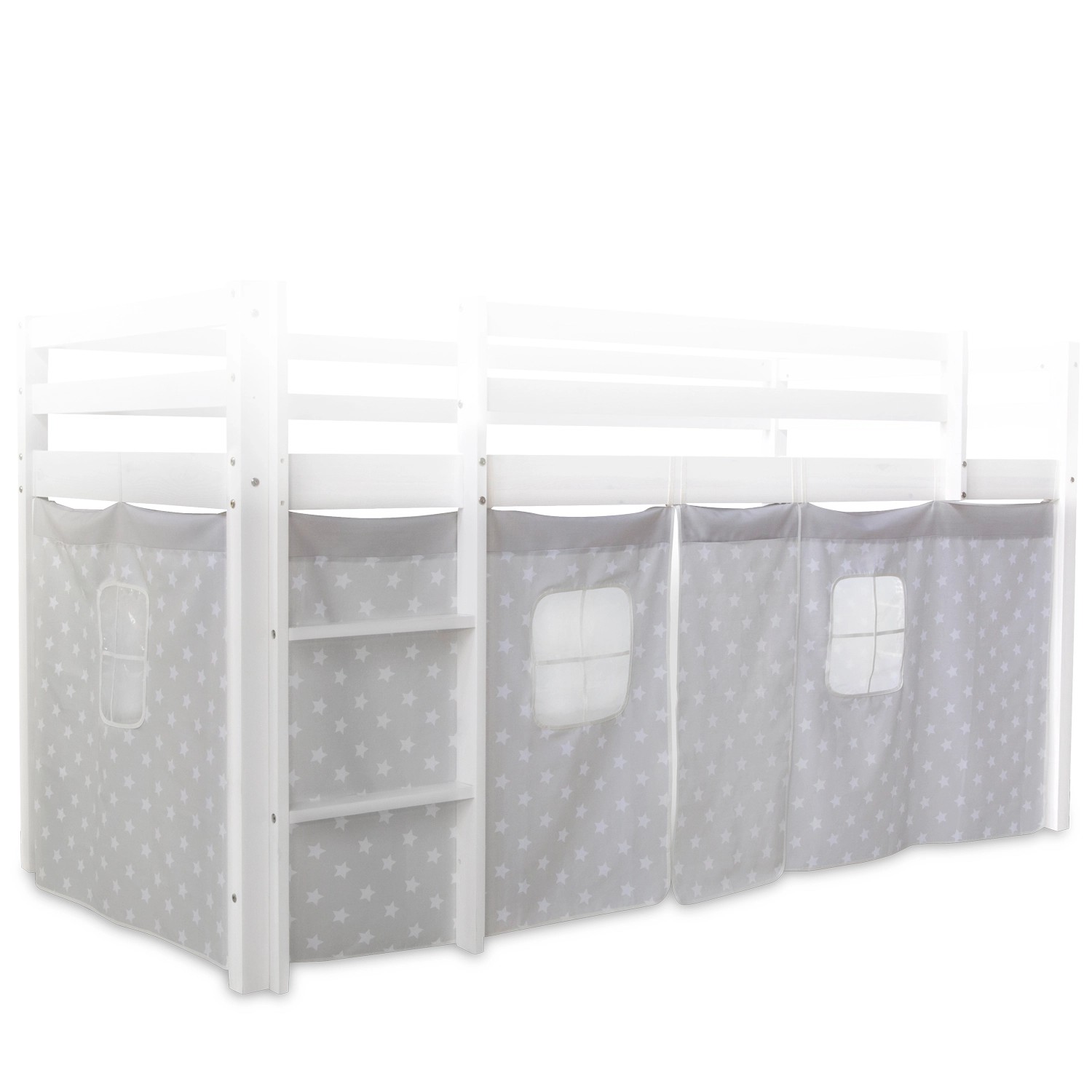 Homestyle4u Bettvorhang in Grau für Kinderhochbett 1877 günstig online kaufen