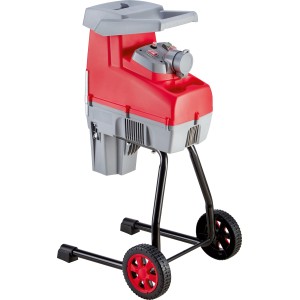 Leisehäcksler C-ELH-2500/44: Elektro-Häcksler mit Auffangtasche und Rädern für Gartenabfälle.