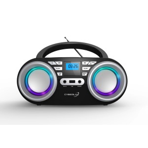 Cyberlux CL-800 CD-Player mit LED-Discolichter CD/MP3/USB Radio Schwarz/Silber