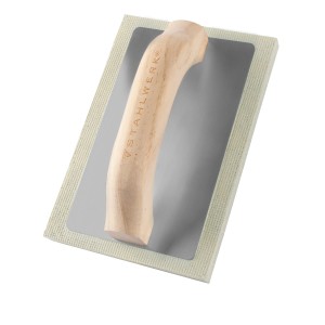 STAHLWERK Reibebrett 210x140mm mit Holzgriff und Hydroschwamm für Putz- und Spachtelarbeiten.