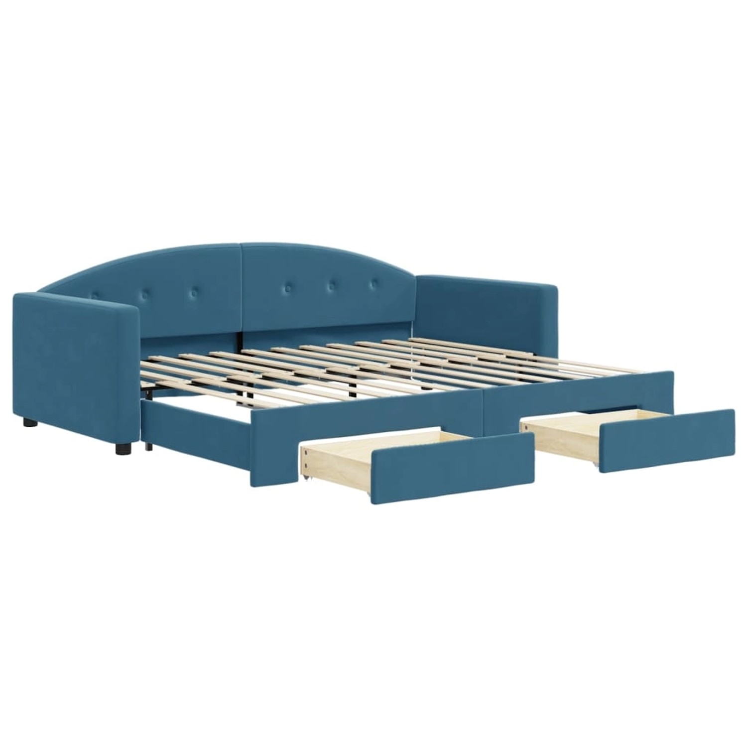 vidaXL Tagesbett Ausziehbar mit Schubladen Blau 90x200 cm Samt1886842 günstig online kaufen