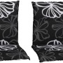 Beo Saumauflage Boston 4er-Set, schwarz-weißes Design für Niedriglehner Gartenstühle.