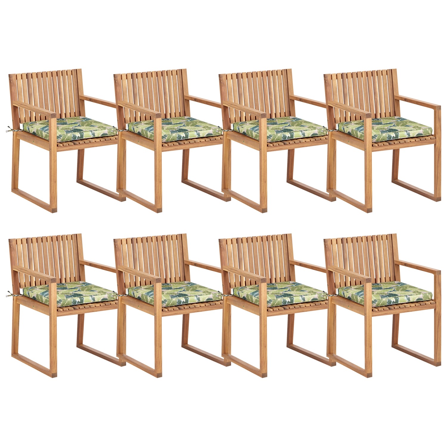 Beliani Gartenstuhl Heller Holzfarbton Grün 59x54x80 günstig online kaufen
