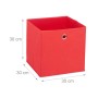 Relaxdays Aufbewahrungsbox im 2er Set Stoff Rot Faltbar 30 cm x 30 cm x 30 cm 650 g_4